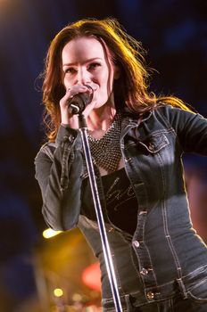 Canadian country rock artist performing at a local parc in the city of Sainte-Catherine  on June 15 2013