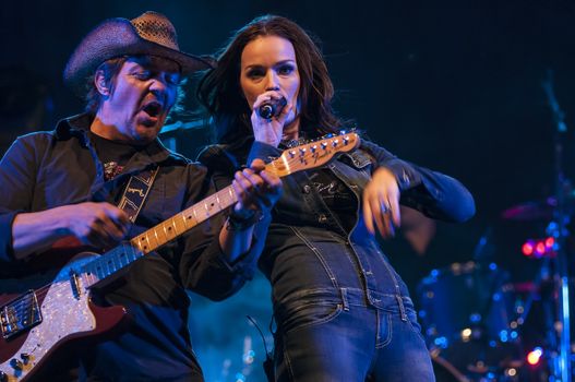 Canadian country rock artist performing at a local parc in the city of Sainte-Catherine  on June 15 2013