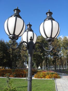 the image of lanterns in city park