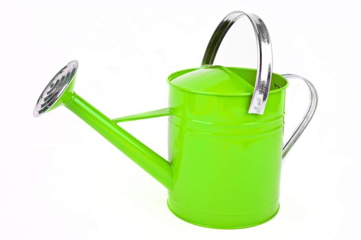 A red Watering Can over a white background.