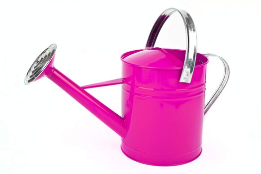 A red Watering Can over a white background.