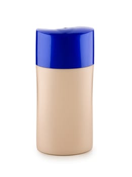 brown bottle with blue cover