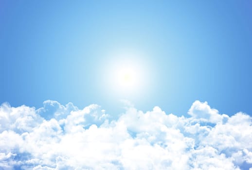 White clouds in blue sky
