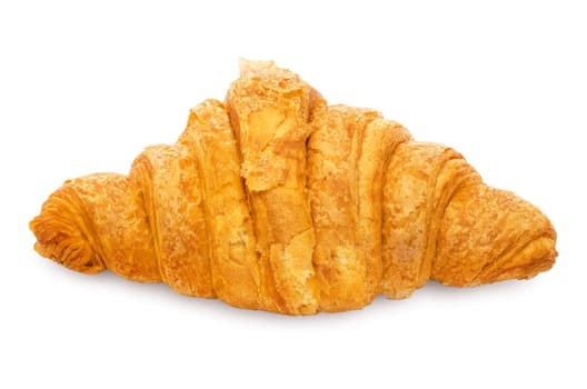 Fresh and tasty croissant over white background