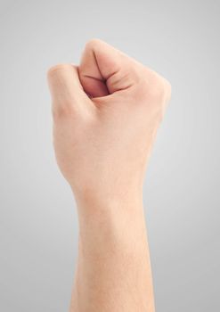 Fist. Gesture of the hand on white background