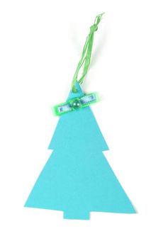 Christmas tree label made from paper