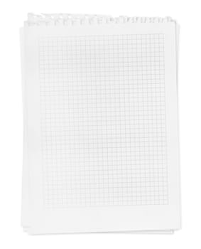 A page ripped off from the notebook isolated on white
