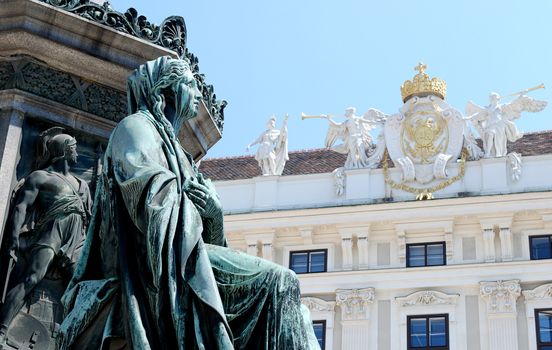 Detail of the monument to Kaiser Franz I (Emperor Franz I of Austria) against the Hofburg in Vienna