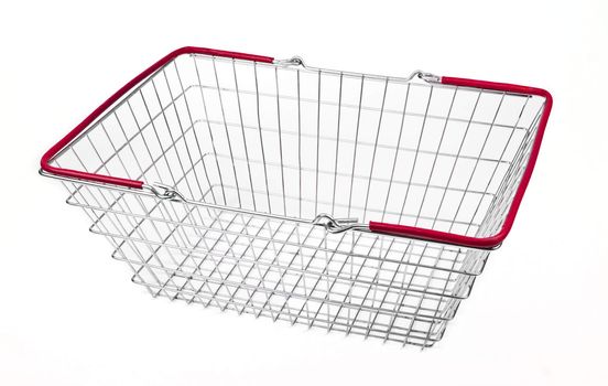A shopping basket on a white background.