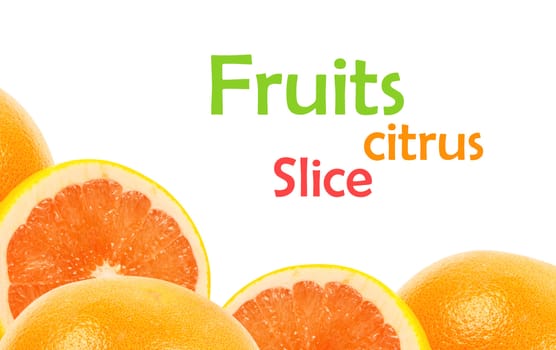 citrus fruits on white