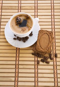 composition of coffee mug an cookie