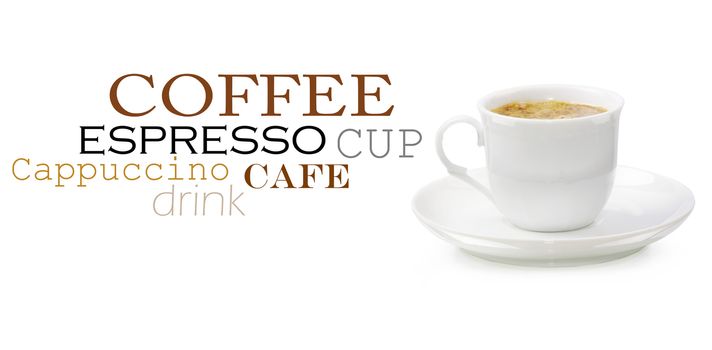 Coffee cup on white background