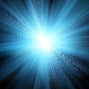 abstract background with blurred magic neon blue light rays