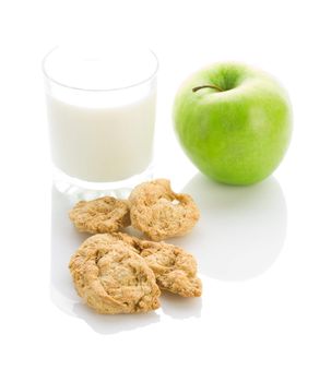 apple cookies and milk