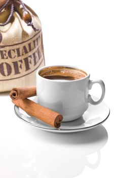 coffee cup and sack