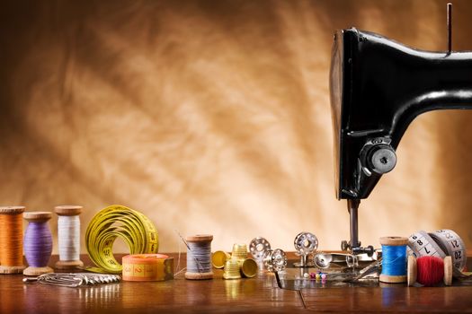 copy space image of sewing tools