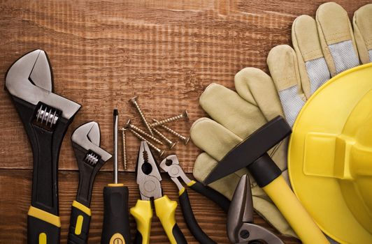 Copy space Working Tool On wood background 