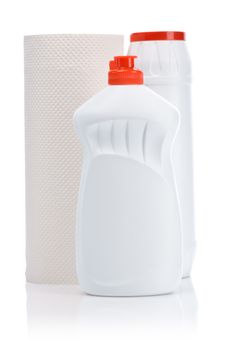 bottles and towel