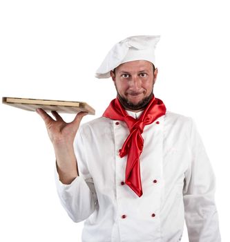 A man chef on a white background