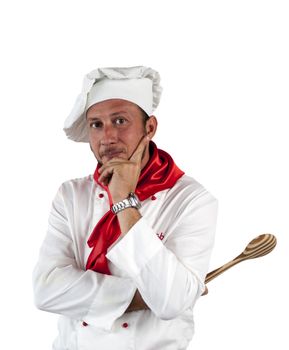 A man chef on a white background