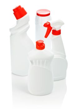 four cleaner bottles