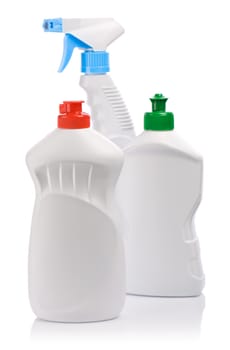 isolated kitchen bottles