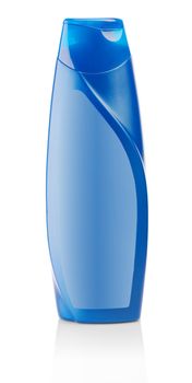 blue bottle of shampoo