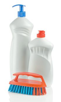 brush with two bottles