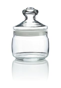 empty transparent glass jar