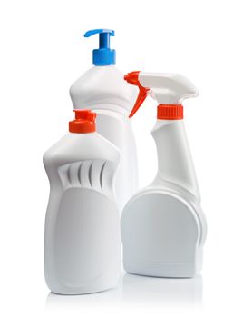 isolated white kitchen bottles