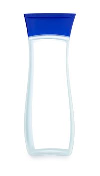 transparent bottle with label