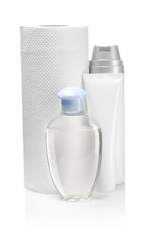 bottles with paper towel
