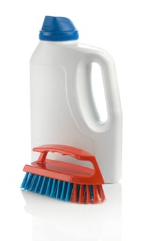 brush and bottle isolated