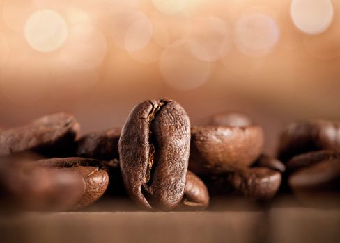 coffee beans on blurred background