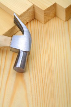 copyspace image hammer on timber