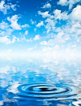 sky and water with ripple