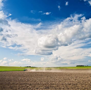 agricultural processing of the cleaned field