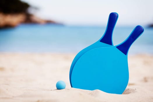still life beachball in summer in sand on the beach summertime 