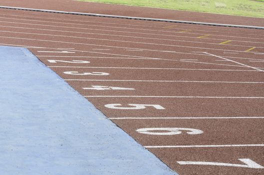 Running race track in the sport stadium