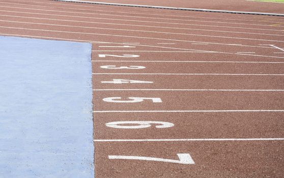 Running race track in the sport stadium