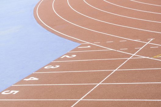 Running race track in the sport stadium