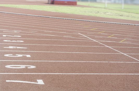 Running race track in the sport stadium