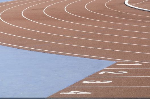 Running race track in the sport stadium