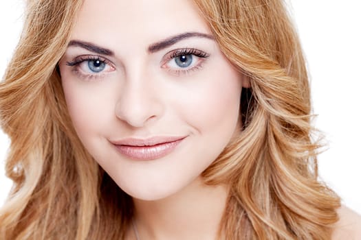 beautiful young woman portrait natural makeup closeup beauty