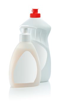 bottles with label isolated