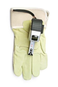 pratective glove and measuring roulette