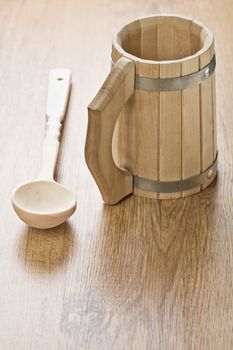 wooden spoon and mug