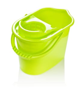 yellow bucket isolated