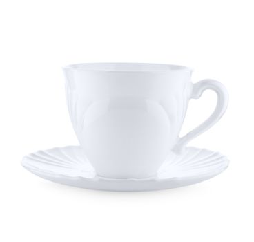 cup on a plate isolated
