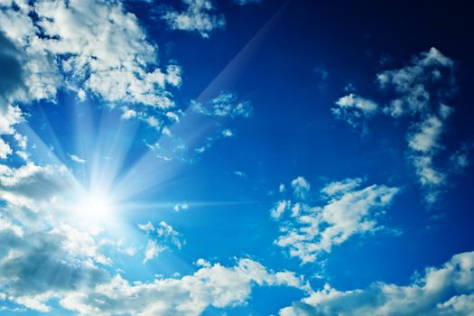 frame of clouds on the sky with sun
